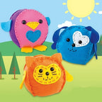 Set 3 Piese Creatie Perna pentru Copii Model Pasare/Catel/Pisica, Dream Kids