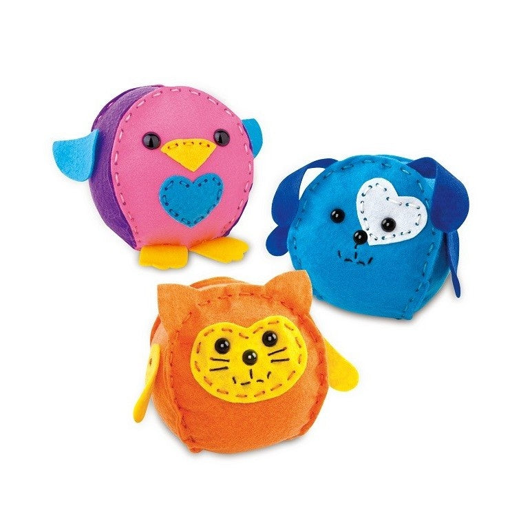 Set 3 Piese Creatie Perna pentru Copii Model Pasare/Catel/Pisica, Dream Kids