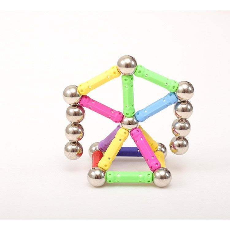 Set 308 Piese Betisoare Magnetice, din Plastic/Magnet, +3 Ani, Multicolor
