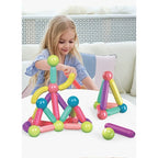 Set 36 de Piese Magnetice de Constructie, Puzzle, Forme, 3 Ani, ABS, Magnet, 18x6x16 cm, Multicolor