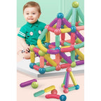 Set 36 de Piese Magnetice de Constructie, Puzzle, Forme, 3 Ani, ABS, Magnet, 18x6x16 cm, Multicolor