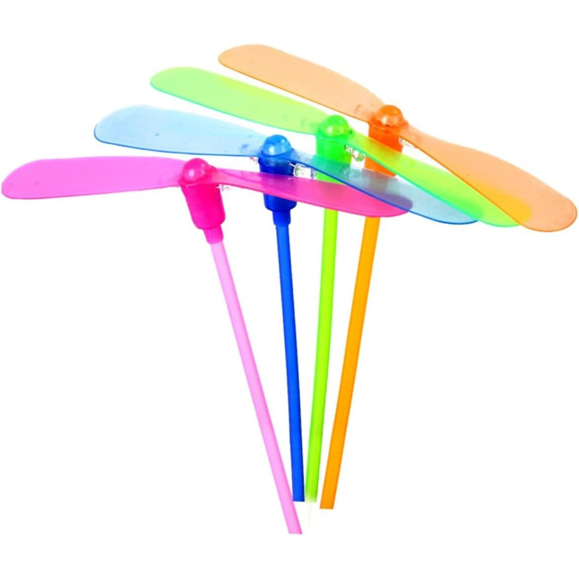 Set 4 Jucarii Libelula Zburatoare, Distractive pentru Copii, Aruncatoare Manuale din Plastic, cu Lumini, Multicolor
