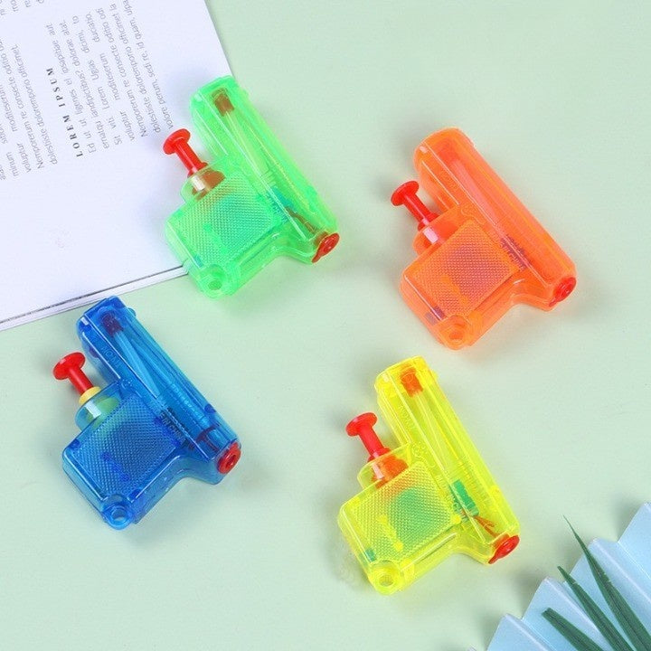 Set 4 Mini Pistoale cu Apa, Jucarii de Vara, pentru Copii, 4 Culori Transparente Random