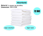 Set 4 scutece ecologice Happy Flute cu imprimeu curcubeu + 12 insertii/absorbante din microfibra 3-15kg