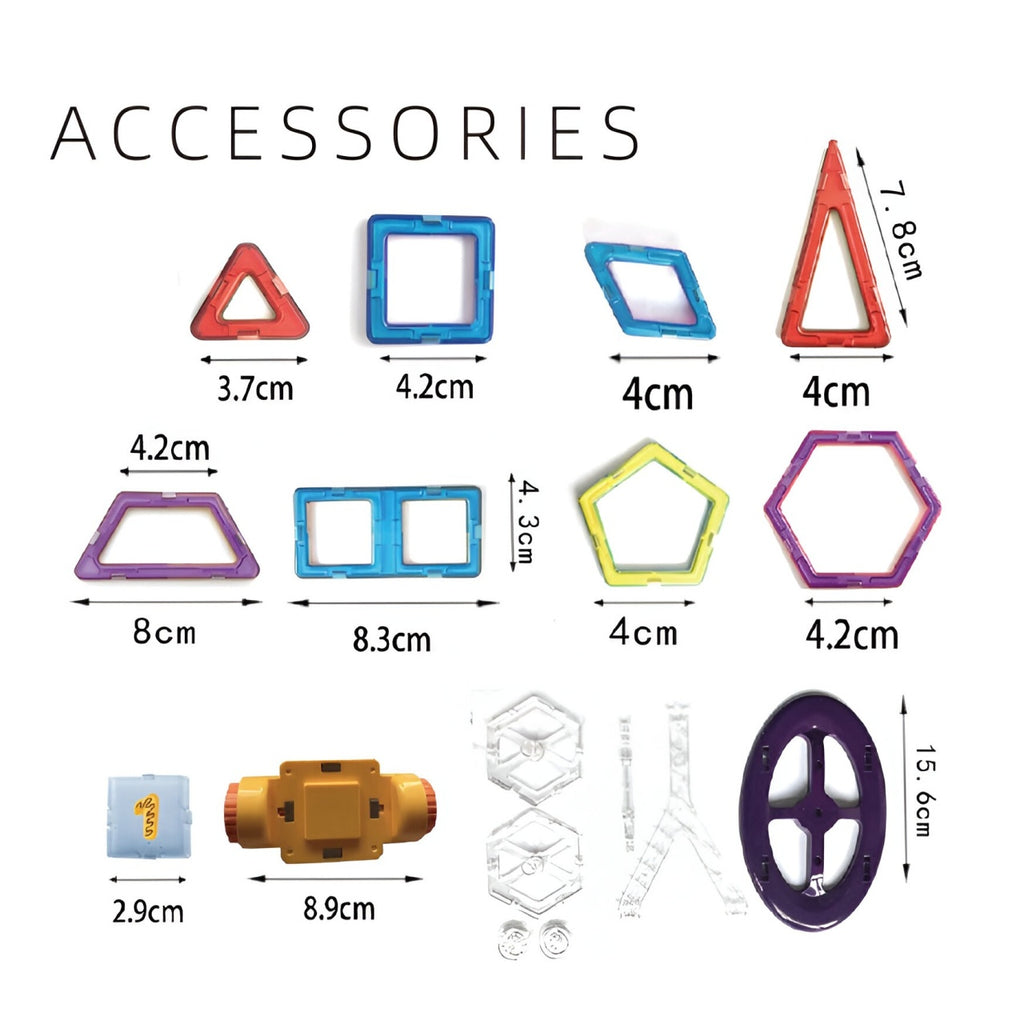 Set 40 Piese Magnetice de Constructie, 3 Ani, Multicolor