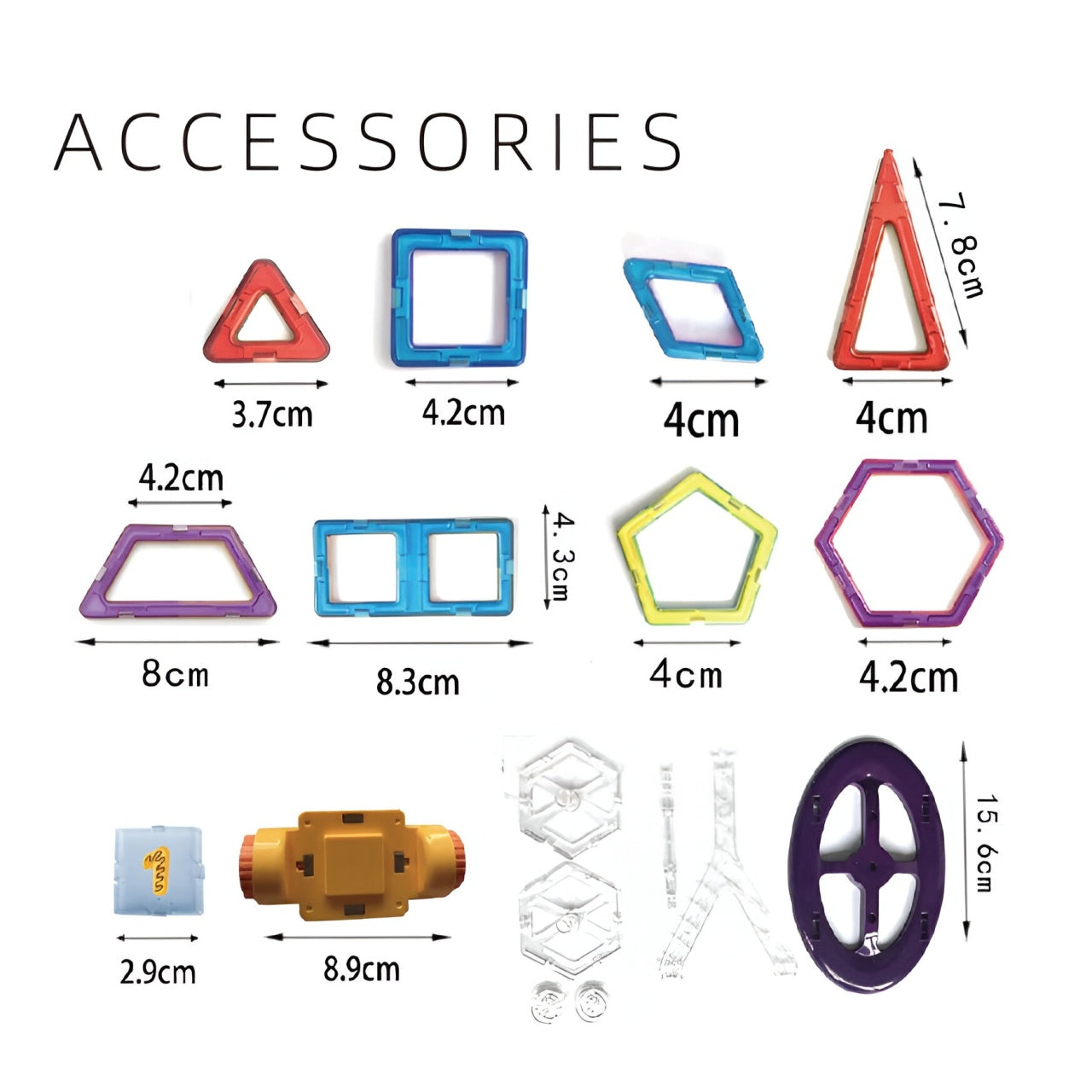Set 40 Piese Magnetice de Constructie, 3 Ani, Multicolor