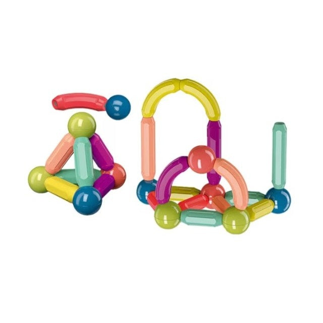 Set 42 de Piese Magnetice de Constructie, Puzzle, Forme, 3 Ani, ABS, Magnet, 20x6.5x18 cm, Multicolor