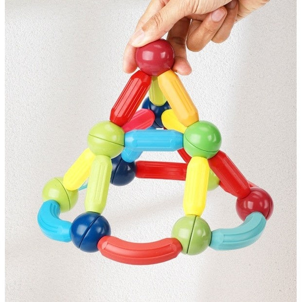 Set 42 de Piese Magnetice de Constructie, Puzzle, Forme, 3 Ani, ABS, Magnet, 20x6.5x18 cm, Multicolor