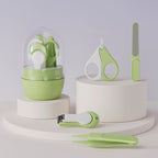 Set 4in1 de Ingrijire Unghii pentru Bebelusi, Cutie de Depozitare Tip Borcan, 0-6 Ani, 10 x 7 x 6 cm, Verde
