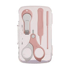Set 4in1 de Ingrijire Unghii pentru Bebelusi, Cutie de Depozitare Transparenta, 0-6 Ani, 13.6x8x2 cm, Roz
