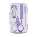 Set 4in1 de Ingrijire Unghii pentru Bebelusi, Cutie de Depozitare Transparenta, 0-6 Ani, 13.6x8x2 cm, Mov