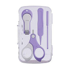 Set 4in1 de Ingrijire Unghii pentru Bebelusi, Cutie de Depozitare Transparenta, 0-6 Ani, 13.6x8x2 cm, Mov