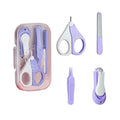 Set 4in1 de Ingrijire Unghii pentru Bebelusi, Cutie de Depozitare Texturata, 0-6 Ani, 13.6x8x2 cm, Mov