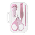 Set 4in1 de Ingrijire Unghii pentru Bebelusi, Cutie de Depozitare Texturata, 0-6 Ani, 13.6x8x2 cm, Roz