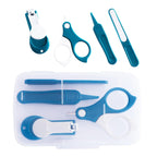 Set 4in1 de Ingrijire Unghii pentru Bebelusi, Cutie de Depozitare Transparenta, 0-6 Ani, 13.6x8x2 cm, Albastru Marin
