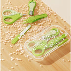 Set 4in1 de Ingrijire Unghii pentru Bebelusi, Cutie de Depozitare Texturata, 0-6 Ani, 13.6x8x2 cm, Verde