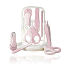 Set 4in1 de Ingrijire Unghii pentru Bebelusi, Cutie de Depozitare Texturata, 0-6 Ani, 13.6x8x2 cm, Roz