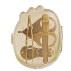 Set 4in1 de Ingrijire Unghii pentru Bebelusi, Cutie de Depozitare Dinozaur Transparent, 0-6 Ani, 11.5 x 9 x 3 cm, Bej