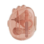 Set 4in1 de Ingrijire Unghii pentru Bebelusi, Cutie de Depozitare Dinozaur Transparent, 0-6 Ani, 11.5 x 9 x 3 cm, Roz