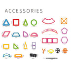 Set 60 Piese Magnetice de Constructie, Piese Mari, Magnetic Blocks, Forme Geometrice, 3 Ani, Multicolor