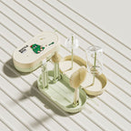 Set 7 Piese de Spalat/Uscat Biberoane, Portabil, Peri de Silicon, pentru Tetine, Suzete, Biberoane, Paie, Cutie Inclusa, 20 x 9.5 cm, Verde