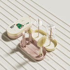 Set 7 Piese de Spalat/Uscat Biberoane, Portabil, Peri de Silicon, pentru Tetine, Suzete, Biberoane, Paie, Cutie Inclusa, 20 x 9.5 cm, Roz