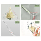 Set 7 Piese de Spalat/Uscat Biberoane, Portabil, Peri de Silicon, pentru Tetine, Suzete, Biberoane, Paie, Cutie Inclusa, 20 x 9.5 cm, Portocaliu