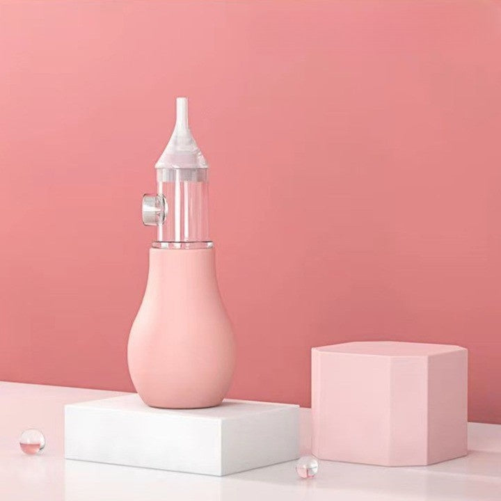 Set Aspirator Nazal pentru Copii, Manual, Anti-Reflux, cu Pompita, Usor de Curatat, Varf din Silicon, 11.2x4cm, Roz