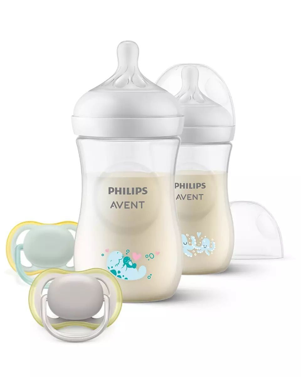 Set biberoane Natural Response SCD837/11, 2x260ml + 2x Suzete, Philips Avent