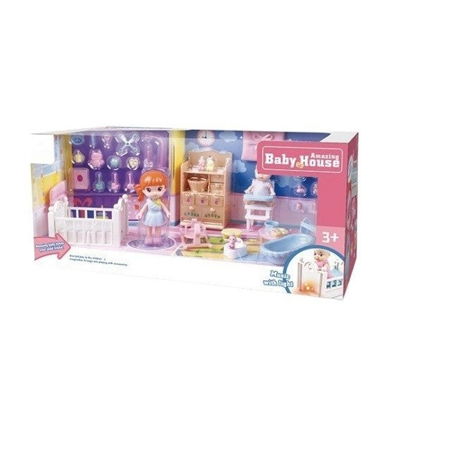 Set casa de papusi mama si copilul, cu lumini si sunet