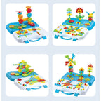 Set Constructie Bormasina Magica cu Servieta, 310 Piese, Albastru, Piese Multicolore, Plastic, 31x46 cm