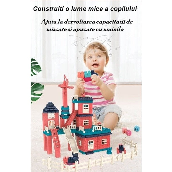 Set constuctii, Casa si curte, 251 piese, Multicolor