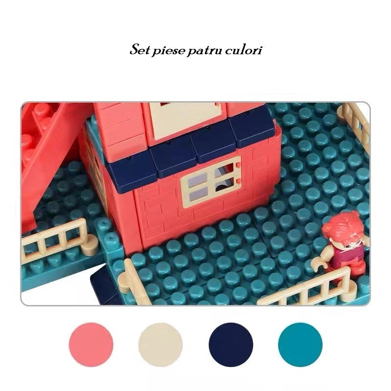 Set constuctii, Casa si curte, 251 piese, Multicolor