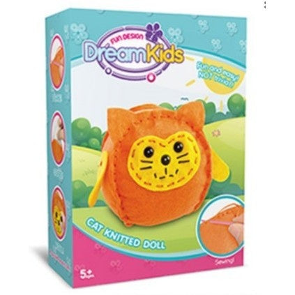 Set Creatie Perna pentru Copii Model Pisica, Dream Kids