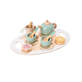 Set de Ceai din Lemn, 15 Piese, Vopsea Ecologica, +36 Luni, Multicolor Pastel