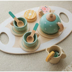 Set de Ceai din Lemn, 15 Piese, Vopsea Ecologica, +36 Luni, Multicolor Pastel