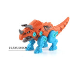 Set de Constructie/Asamblare, 4 Dinozauri, cu Bormasina Electrica, Baterii 2 x AA, Surubelnita si Cutie Depozitare, 22.5 x 14.5 x 15 cm, Multicolor