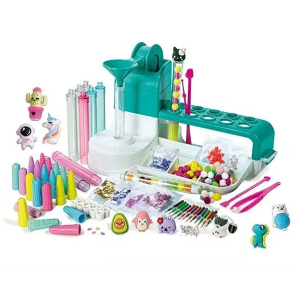 Set de Creatie, Stiloul Magic, +6 Ani, peste 50 de Accesorii, Laborator de Creatie Pixuri, 34 x 31 x 8 cm, Multicolor
