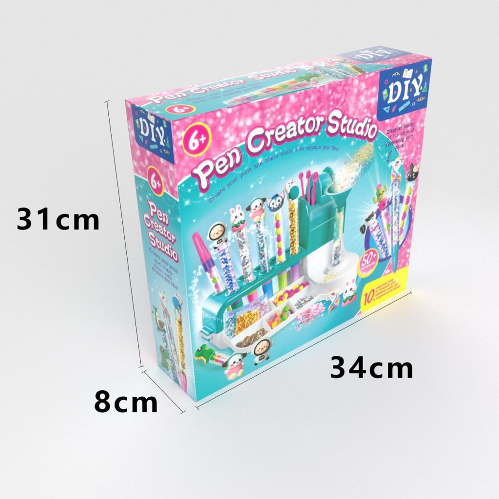 Set de Creatie, Stiloul Magic, +6 Ani, peste 50 de Accesorii, Laborator de Creatie Pixuri, 34 x 31 x 8 cm, Multicolor