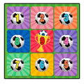 Set de Fotbal Joc Recreativ Pentru Copii, Minge cu Scai, Plansa din Material textil, 150 x 150 cm, Model Trofeu, Multicolor