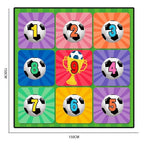 Set de Fotbal Joc Recreativ Pentru Copii, Minge cu Scai, Plansa din Material textil, 150 x 150 cm, Model Trofeu, Multicolor