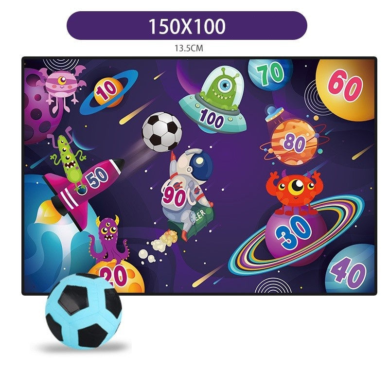 Set de Fotbal Joc Recreativ pentru Copii, Model Extraterestrii, Minge cu scai, Poarta din Material Textil, 150 x 100 cm