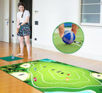 Set de Golf, Interactiune Parinte-Copil, Covor de Golf, 140 x 98 cm, 4 Mingii cu Scai, 3 Crose Reglabile, Model C, +3 Ani, Multicolor