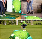 Set de Golf, Interactiune Parinte-Copil, Covor de Golf, 140 x 98 cm, 4 Mingii cu Scai, 3 Crose Reglabile, Model A, +3 Ani, Multicolor