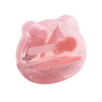 Set Ingrijire Unghii pentru Bebelusi, Cutie de Depozitare in Forma de Ursulet, 10 x 9.5 cm, Roz