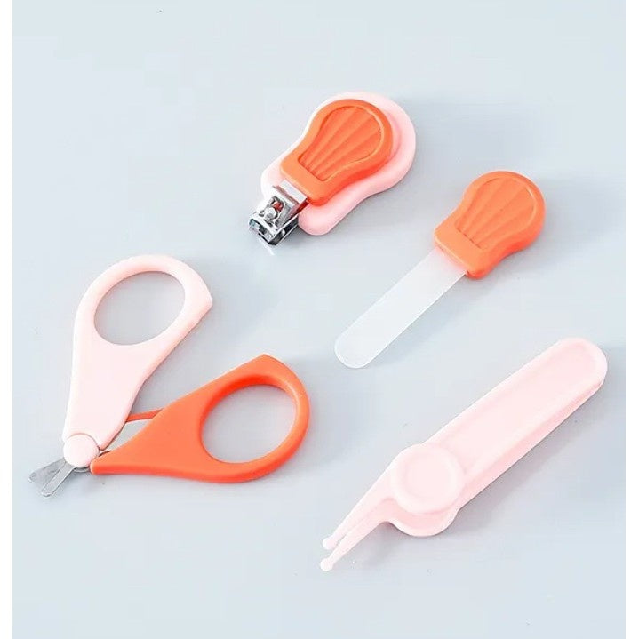 Set Ingrijire Unghii pentru Bebelusi, Cutie de Depozitare in Forma de Ursulet, 10 x 9.5 cm, Roz