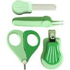 Set Ingrijire Unghii pentru Bebelusi, Cutie de Depozitare in Forma de Ursulet, 10 x 9.5 cm, Verde