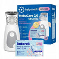 Set Inhalator Nebulizator, Helpmedi, 2 masti, 40x5ml solutie salina, Portabil