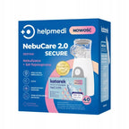 Set Inhalator Nebulizator, Helpmedi, 2 masti, 40x5ml solutie salina, Portabil