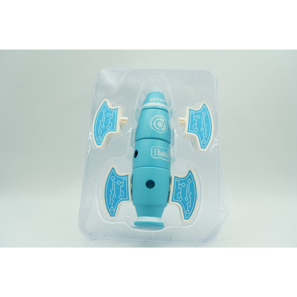 Set inteligent de blocuri magnetice pentru copii, 8 piese, cutie depozitare, racheta, albastru